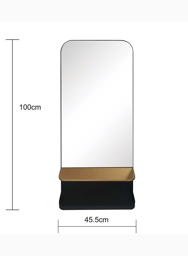 ميجو هوم مرآة حائط بإطار حديدي، مرآة ديكورية حديثة معلقة لغرفة المعيشة وغرفة النوم والمدخل، مقاس 45×8×100 سم، لون أسود - Image 4